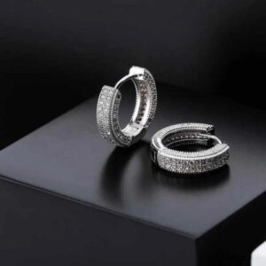 Moissanite Helloice Iced Hoop Earring