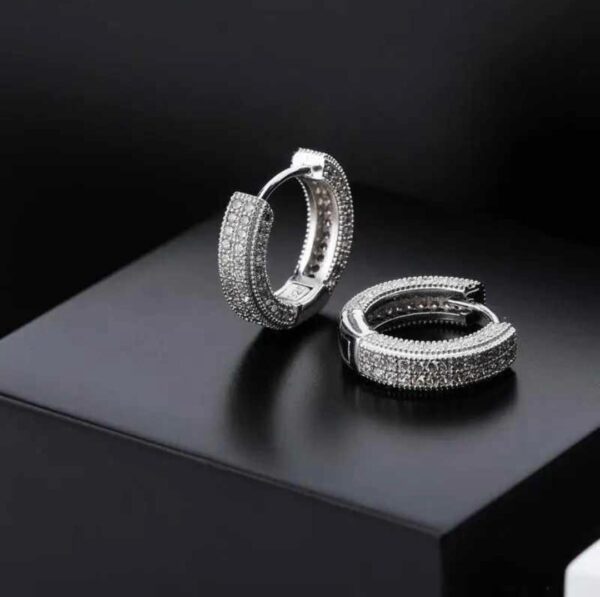 Moissanite Helloice Iced Hoop Earring